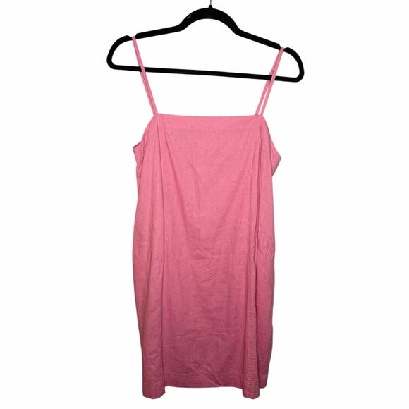 NEW Madewell Anthropologie Goldie Linen Pink Mini Dress - Picture 3 of 8